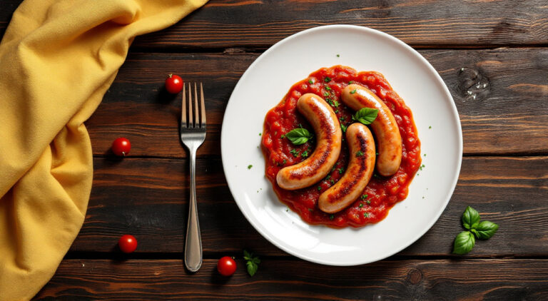 Salchichas de frankfurt con tomate frito