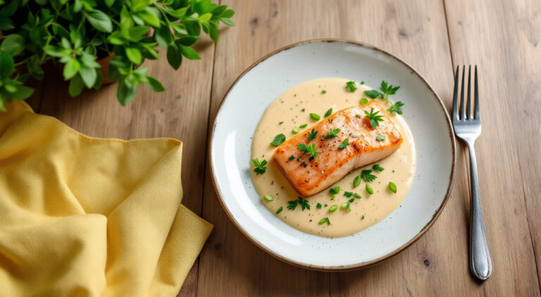 Salmón con salsa de vermut