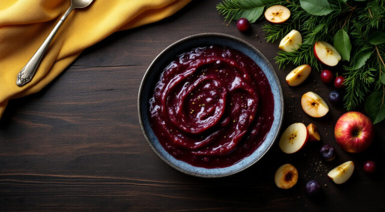 Salsa de ciruelas y manzanas