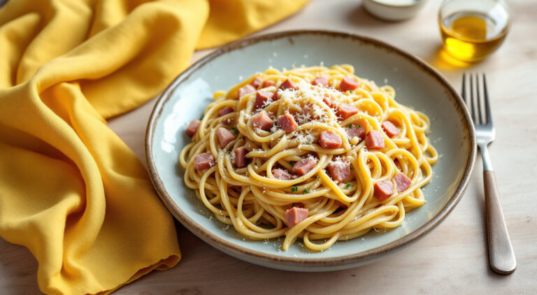 Salsa de jamón y queso para pasta