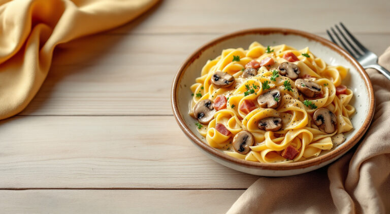 Salsa de queso con champiñones