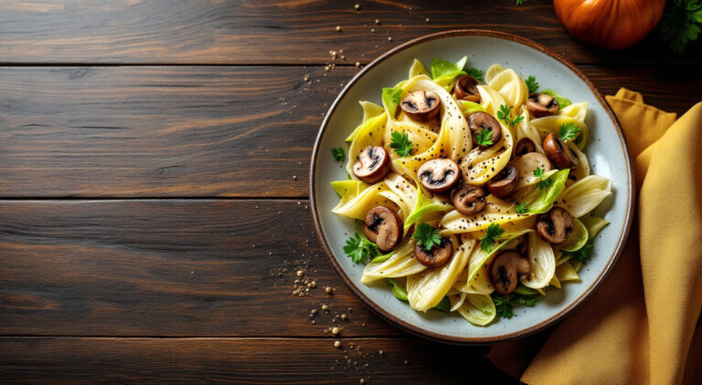 Salteado de endivias con setas