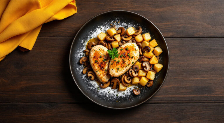 Solomillos de pollo con champiñones