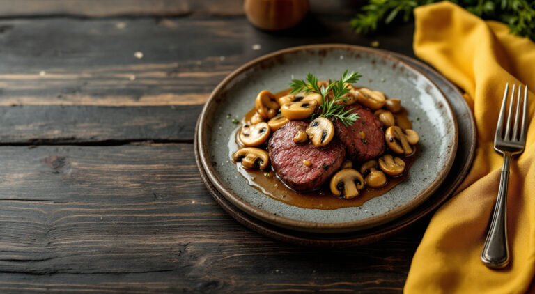 Solomillos de ternera con champiñones