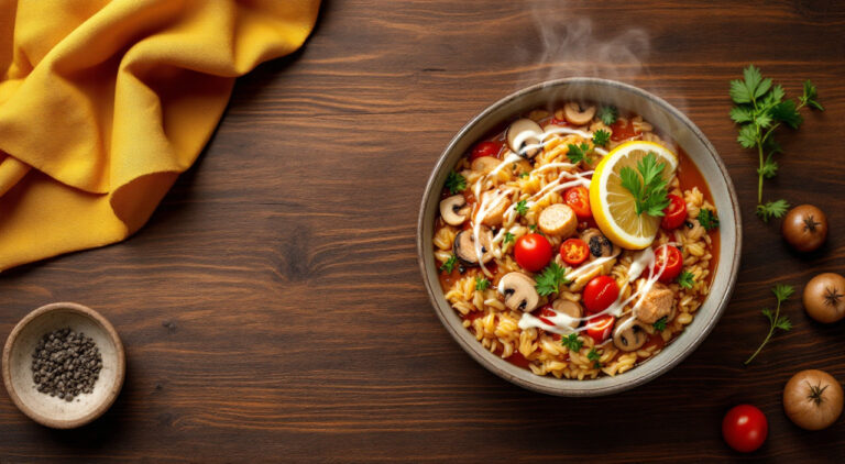 Sopa de atún y arroz