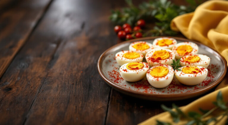 Tapita de huevos duros con pimenton picante