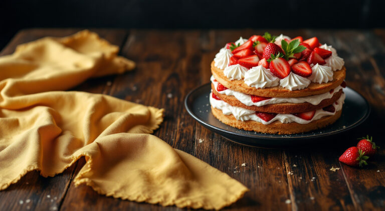 Tarta de fresa y nata