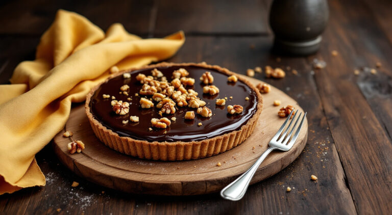 Tarta de galletas chocolate y nueces