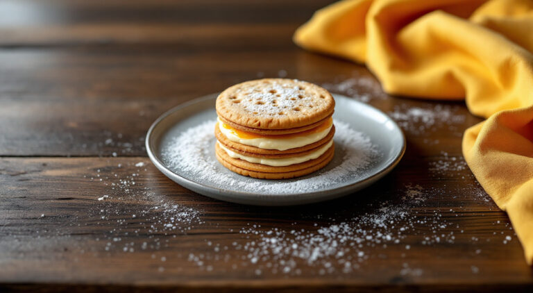 Tarta de galletas con mermelada de naranja amarga