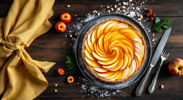 Tarta de manzana con crema pastelera