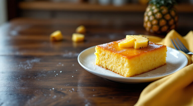 Tarta de piña al microondas