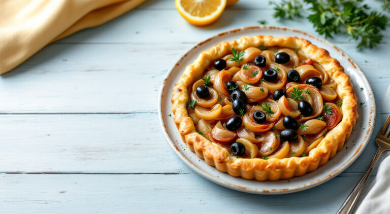 Tartaletas de anchoas, cebollas y aceitunas negras