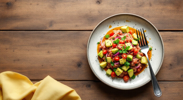 Tartar de atún con aguacate