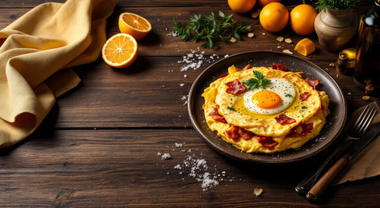 Tortilla de bacon y queso