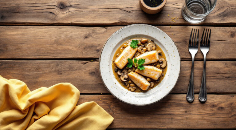 Truchas en salsa de champiñones