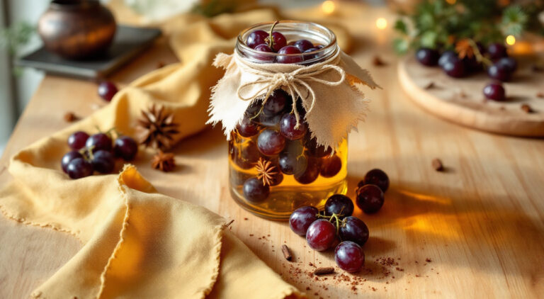 Uvas en aguardiente a la antigua
