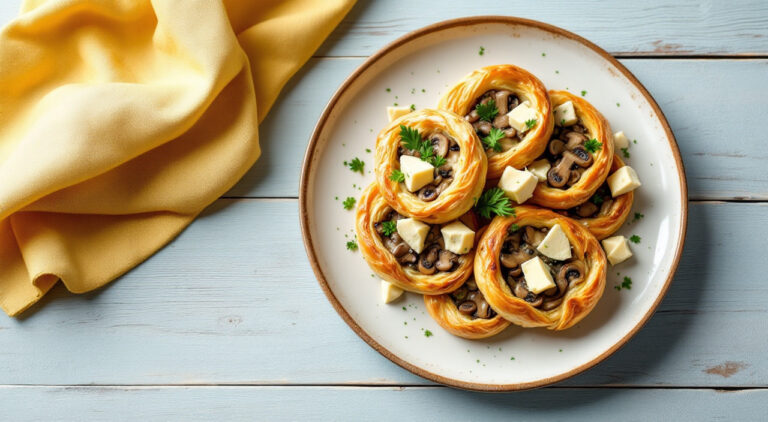 Volovanes de champiñones gratinados