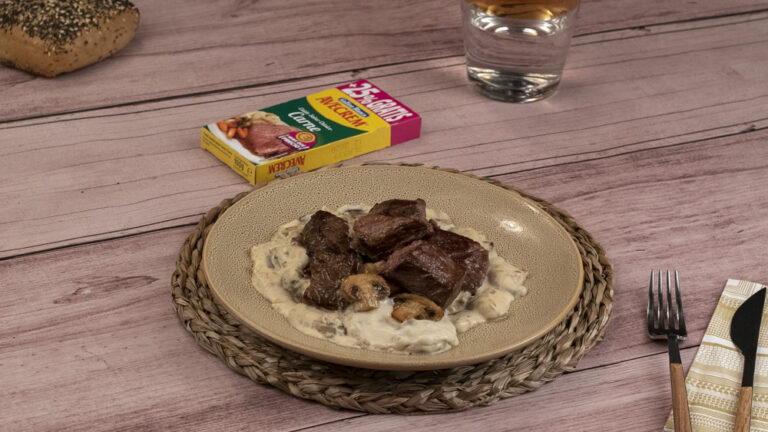 Ternera en salsa con champiñones